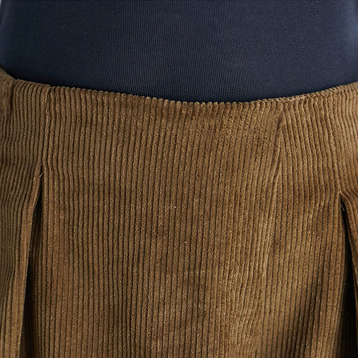 Buddha Stones Women's Plain Side Zipper Design Wide Leg Corduroy 7-8 Length Pants With Pockets - image 8