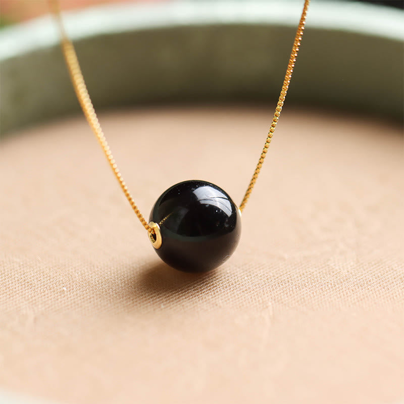 Buddha Stones 925 Sterling Silver Amber Round Bead Confidence Focus Pendant Necklace - image 2