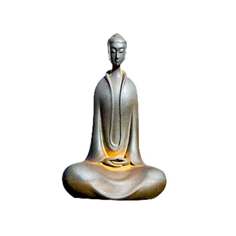 Buddha Stones Handmade Sakyamuni Buddha Iron Powder Rust Cast Resin Statue Home Decoration - image 28