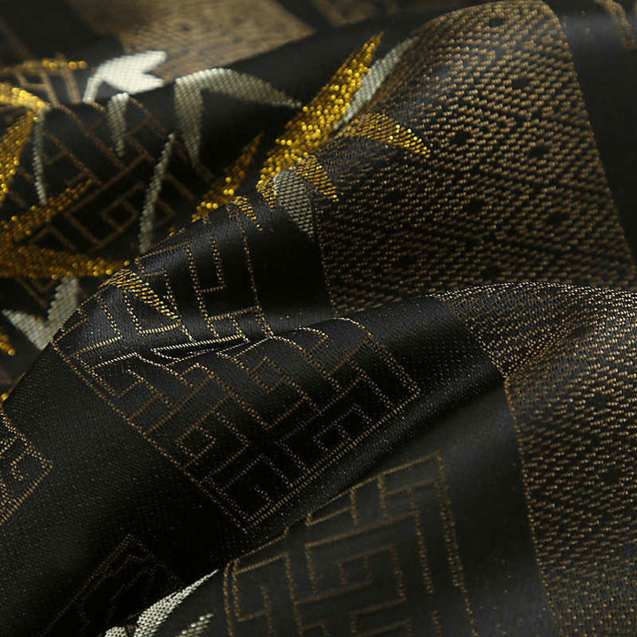 Buddha Stones Golden Bamboo Jacquard Frog-Button Long Sleeve Men's Jacket With Pockets - image 12