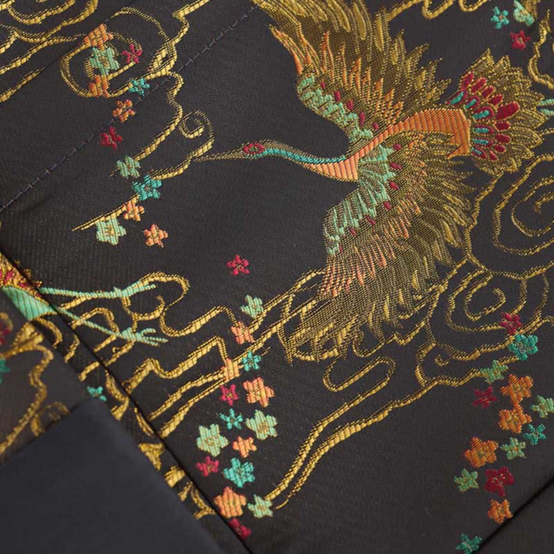 Buddha Stones Colorful Phoenix Auspicious Clouds Frog-Button Long Sleeve Men's Jacket With Pockets - image 9