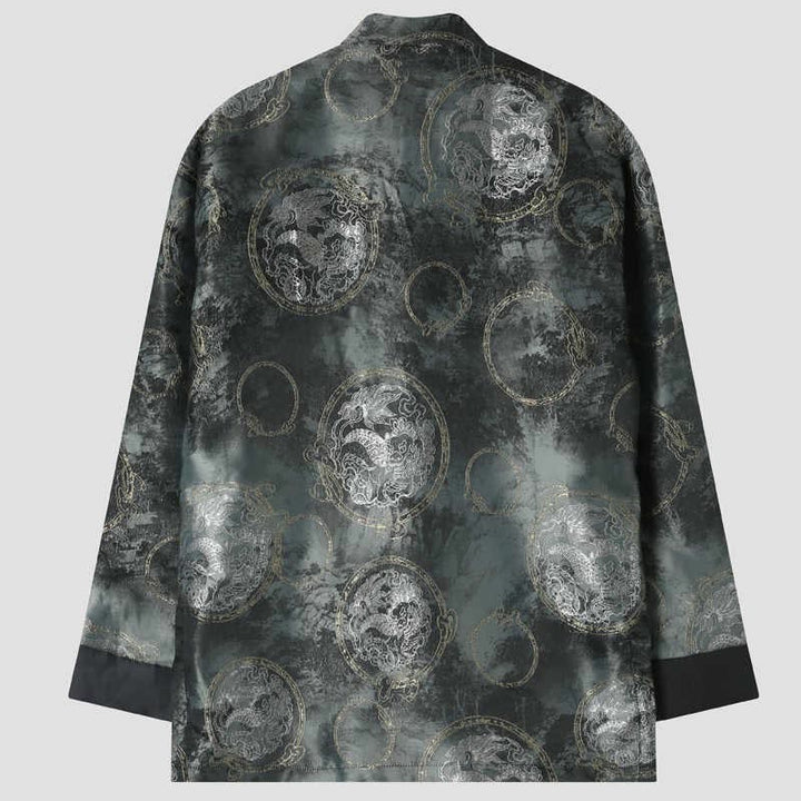 Buddha Stones Kirin Mountains Frog-Button Long Sleeve Men's Jacket With Pockets - image 1