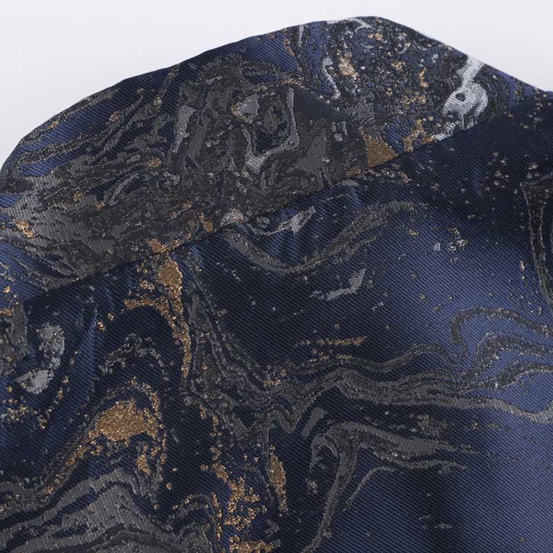 Buddha Stones Blue Flowing Water Mountains Frog-Button Long Sleeve Men's Jacket With Pockets - image 5