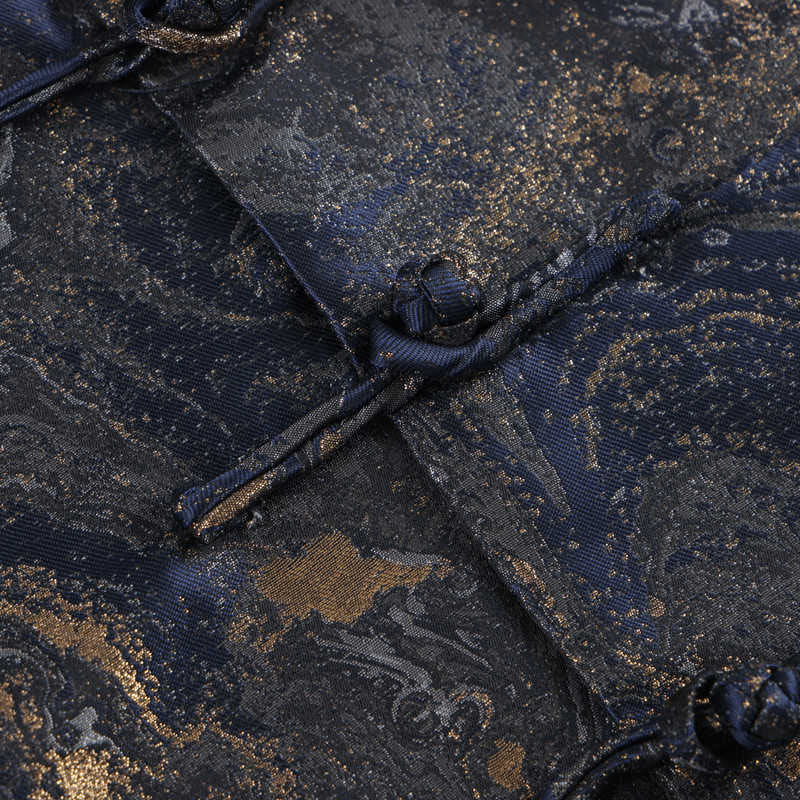 Buddha Stones Blue Flowing Water Mountains Frog-Button Long Sleeve Men's Jacket With Pockets - image 7