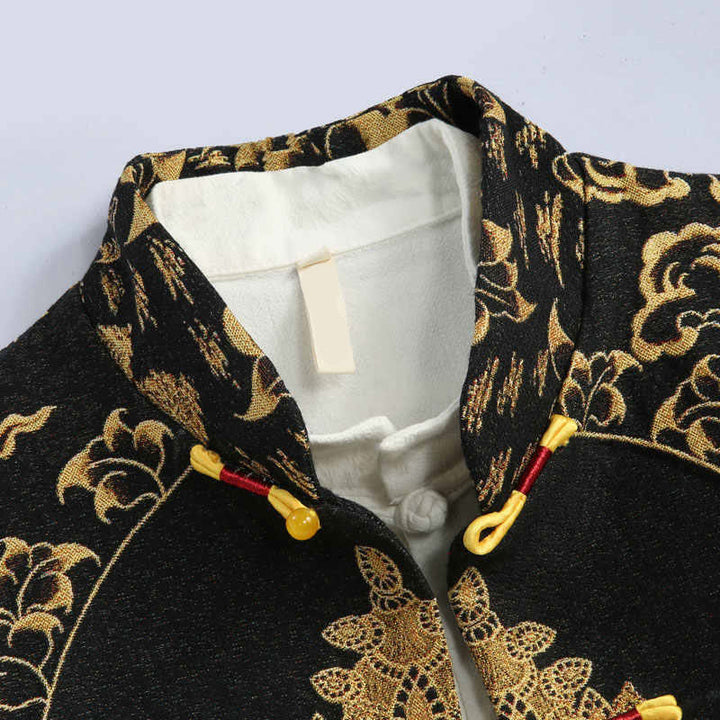 Buddha Stones Avalokitesvara Guanyin Frog-Button Long Sleeve Men's Jacket - image 3
