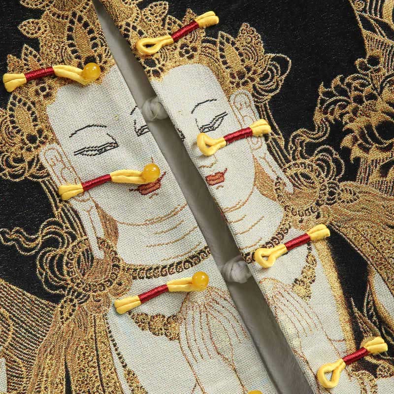 Buddha Stones Avalokitesvara Guanyin Frog-Button Long Sleeve Men's Jacket - image 6