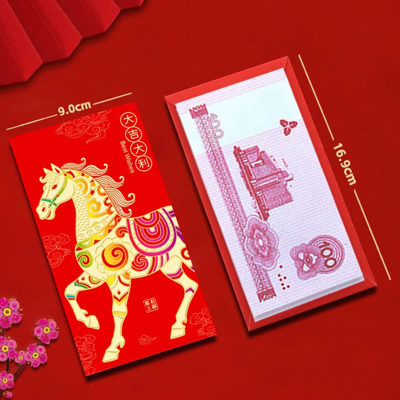 Buddha Stones 6Pcs Chinese Red Envelope Year of the Horse Lucky Money Envelopes 2026 New Year - image 11