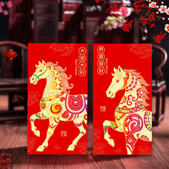 Buddha Stones 6Pcs Chinese Red Envelope Year of the Horse Lucky Money Envelopes 2026 New Year - image 9