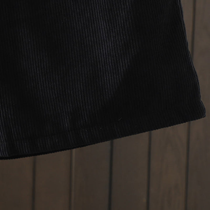 Buddha Stones Fleece-Lined High Waist Women's Wide Leg Corduroy Cotton Pants With Pockets - image 14