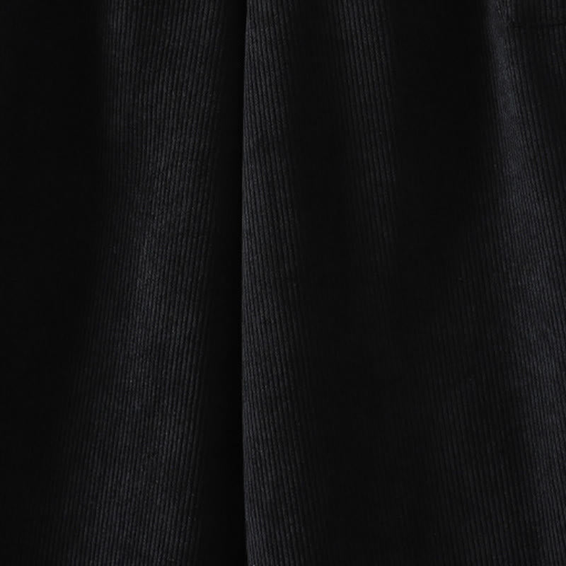 Buddha Stones Fleece-Lined High Waist Women's Wide Leg Corduroy Cotton Pants With Pockets - image 12