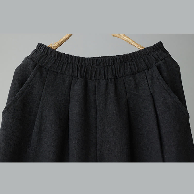 Buddha Stones Winter Women's Cotton Thermal Fleece-Lined Ankle-Length Pants With Pockets - image 8