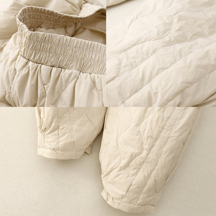 Buddha Stones Winter Solid Color Women's Cotton Thermal Pants With Pockets - image 6