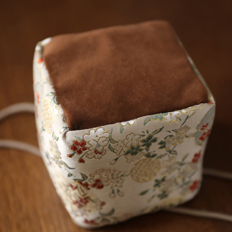 Buddha Stones Flowers Pattern Small Jewelry Storage Gift Bag 8*8*8cm - image 5