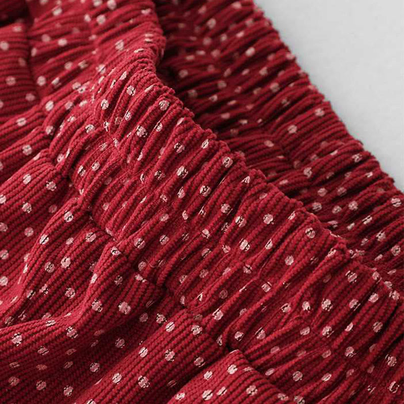 Buddha Stones Fall Dots Pattern High Waist Design Women's Wide Leg Pants With Pockets - image 6