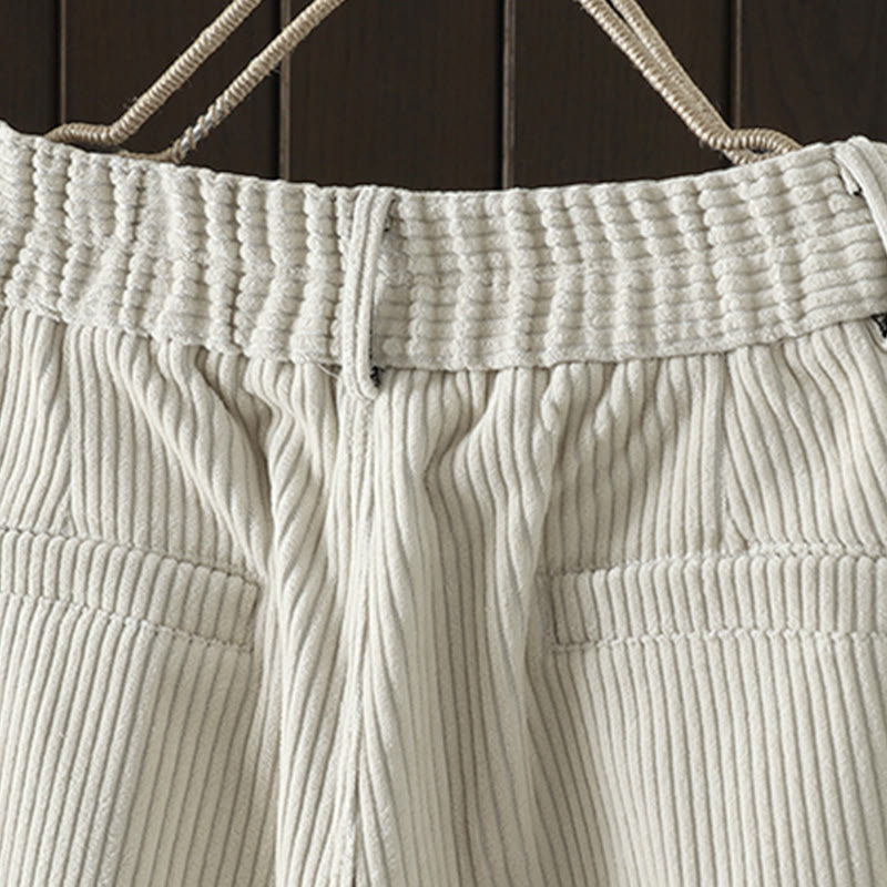 Buddha Stones Women's Winter Plain Corduroy Cotton High Waist Fleece-Lined Harem Pants With Pockets - image 2