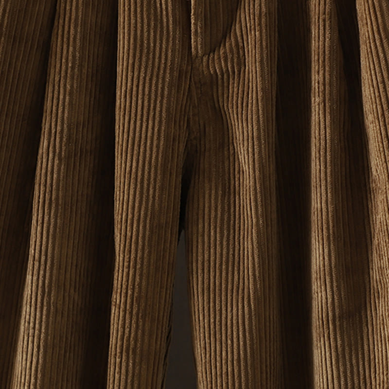 Buddha Stones Women's Winter Plain Corduroy Cotton High Waist Fleece-Lined Harem Pants With Pockets - image 21