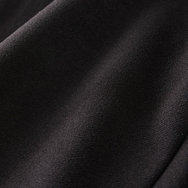 Buddha Stones Casual Thickening Elastic Waist Straight-leg Women's Winter Pants With Pockets - image 4