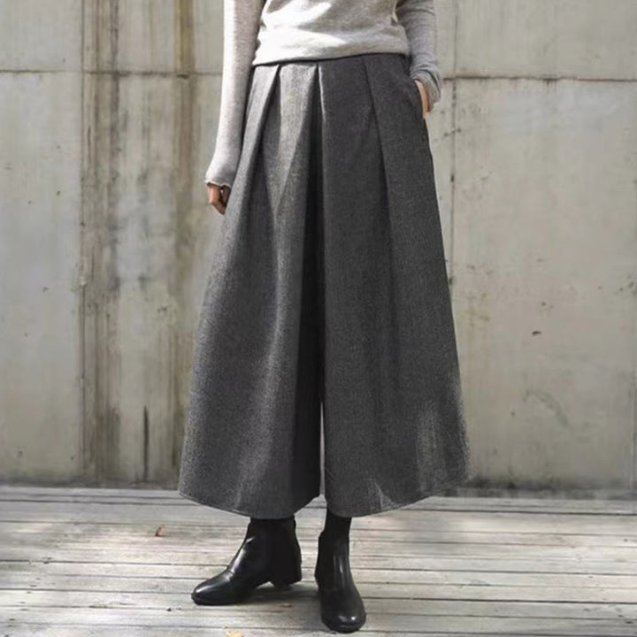 Buddha Stones Plain Elastic Waistband Design Women's 7-8 Length Wide Leg Pants With Pockets - DarkGray - US12，UK/AU16，EU44 (3XL) - image 20