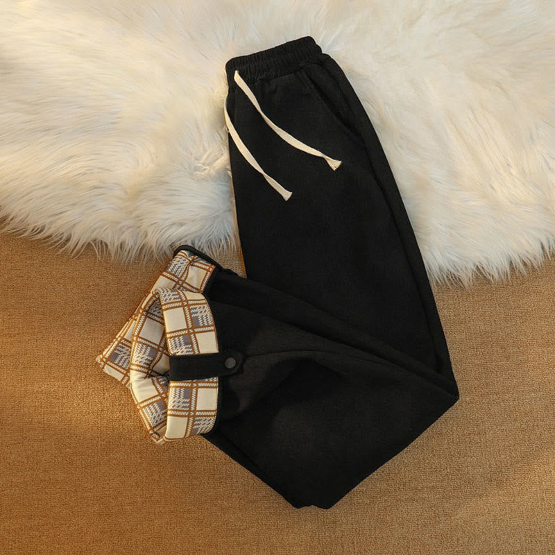 Buddha Stones Women's Patchwork Cotton Corduroy Fleece-Lined Wide Leg Pants With Pockets - image 16