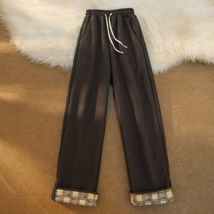 Buddha Stones Women's Patchwork Cotton Corduroy Fleece-Lined Wide Leg Pants With Pockets - image 6