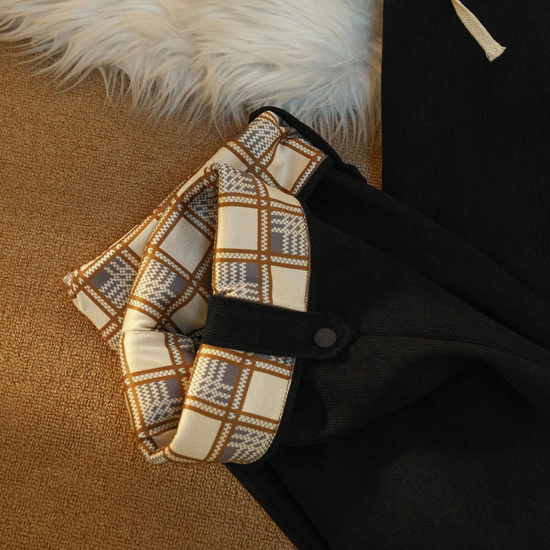 Buddha Stones Women's Patchwork Cotton Corduroy Fleece-Lined Wide Leg Pants With Pockets - image 22