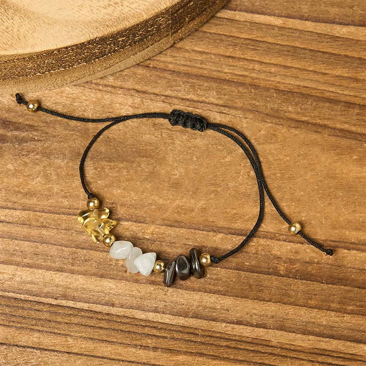 Buddha Stones Citrine Green Aventurine Pyrite Success Rope Card Bracelet - image 3