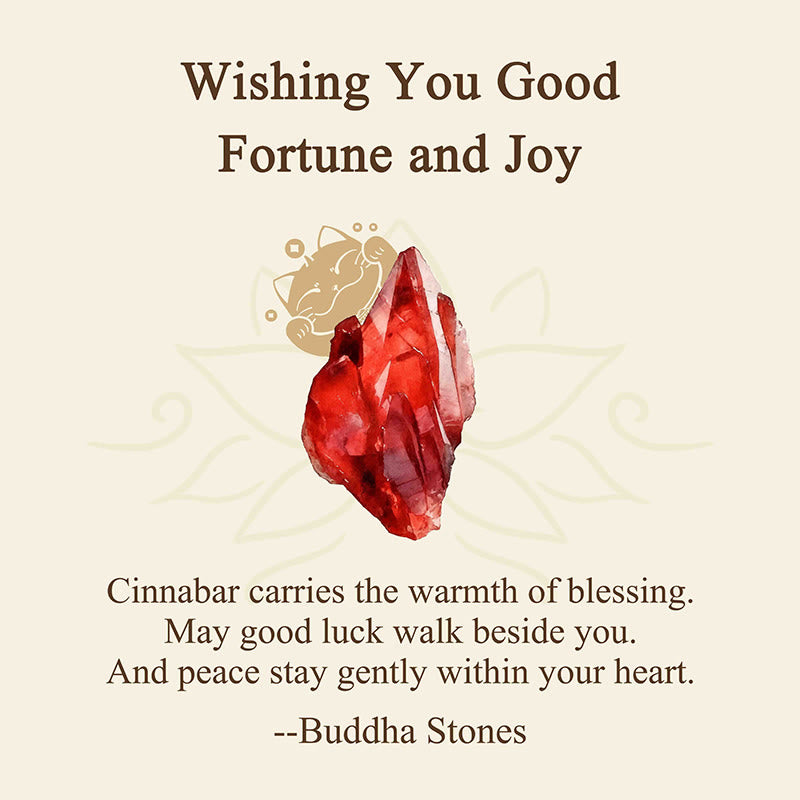 Buddha Stones "Wishing You Good Fortune and Joy" Cat Cinnabar Bracelet Includes Gift Message Card - image 2