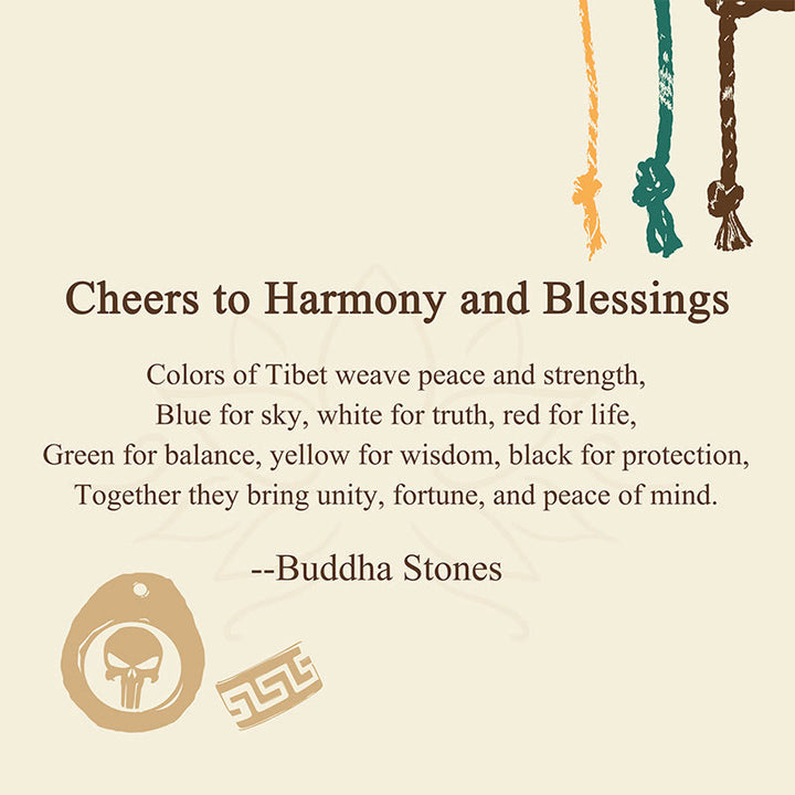 Buddha Stones "Cheers to Harmony and Blessings" Tibetan Rope Bracelet Includes Gift Message Card - image 2