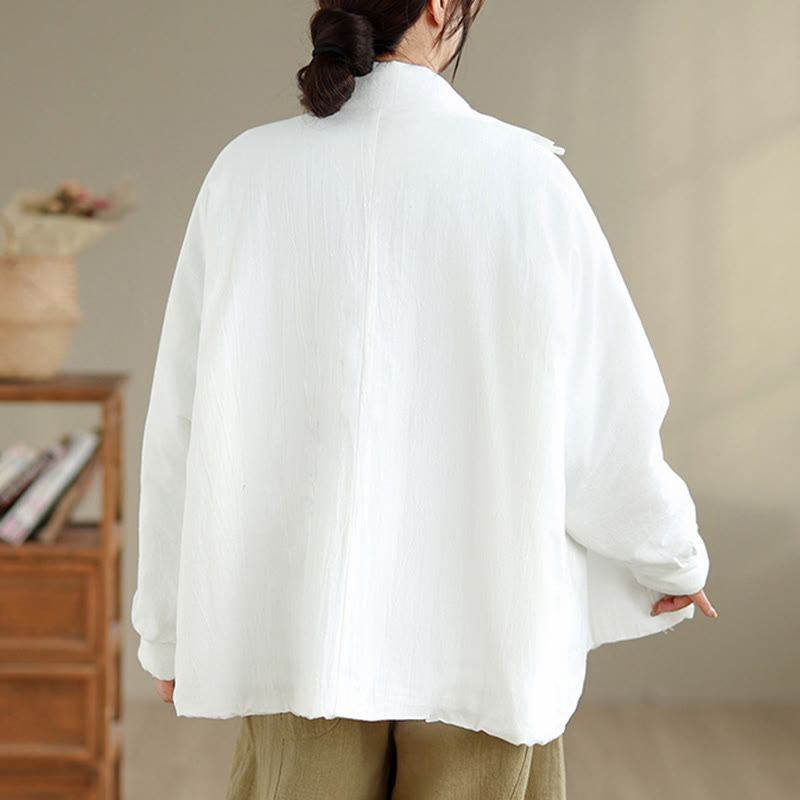 Buddha Stones Women's Winter Chinese Frog-Button Long Sleeve Cotton Thicken Jacket With Pockets - image 15