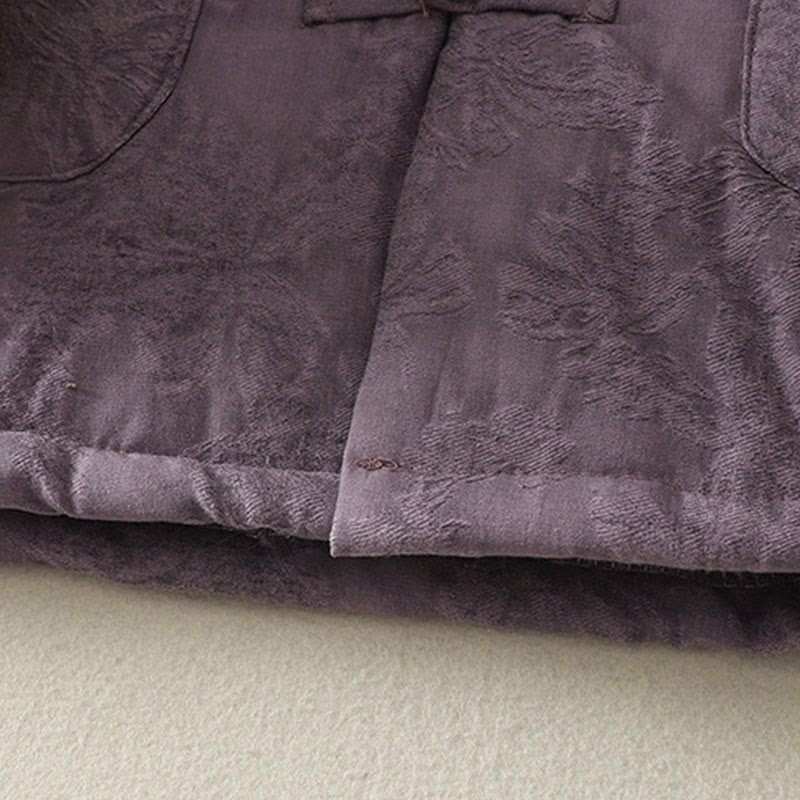 Buddha Stones Women's Solid Color Frog-Button Design Long Sleeve Cotton Jacket With Pockets - image 4