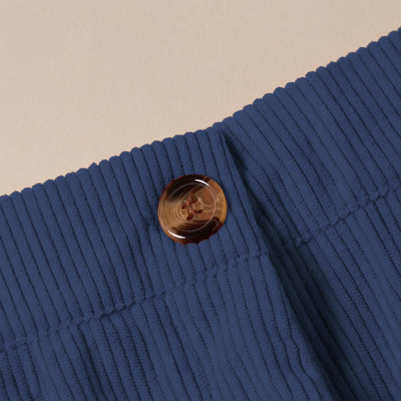 Buddha Stones Casual Corduroy Straight-leg Women's Pants With Pockets - image 25