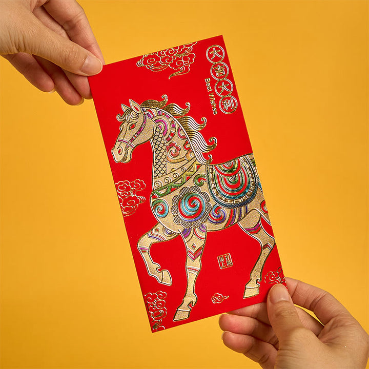 Buddha Stones 6Pcs Chinese Red Envelope Year of the Horse Lucky Money Envelopes 2026 New Year - image 2