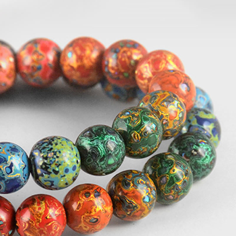 Buddha Stones Ebony Lacquer Craft Gourd Bead Tassel Blessing Bracelet - image 2