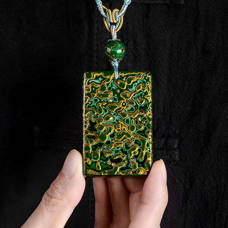 Buddha Stones Handcrafted Lacquer Craft Sandalwood Protection Pendant Necklace - image 4