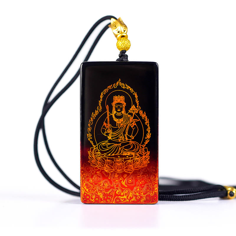 Buddha Stones Chinese Zodiac Natal Buddha Fu Character Lacquer Craft Sandalwood Pendant Necklace - image 9