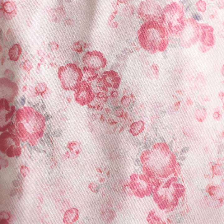 Buddha Stones Women's Commute LightPink Printing Floral Frog-buttons Cotton Long Sleeve Jacket - image 6