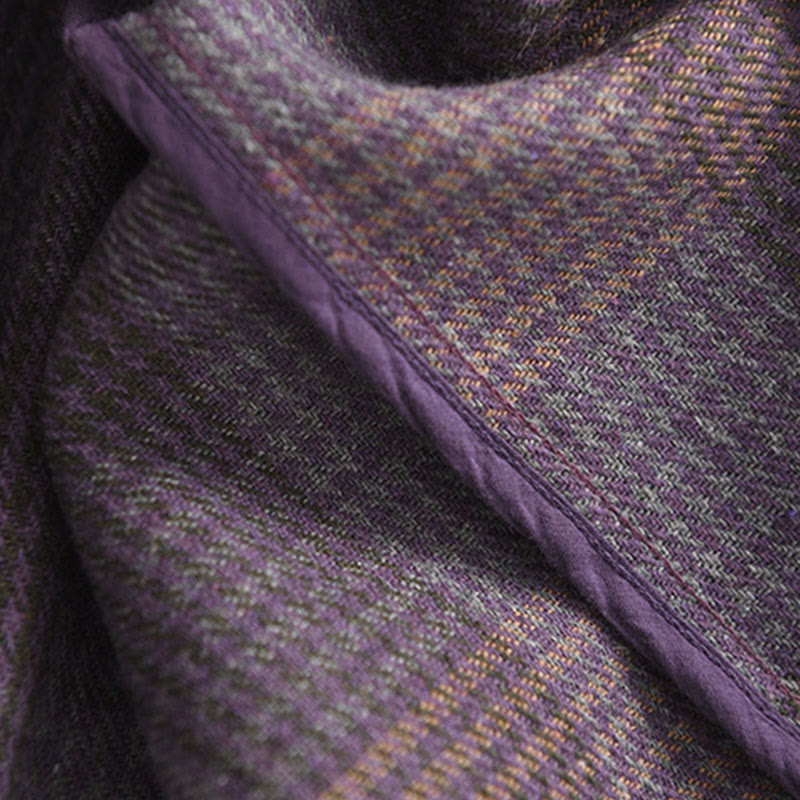 Buddha Stones Women's Winter Plaid Pattern Cotton Thermal 7-8 Length Skirt With Pockets - image 10