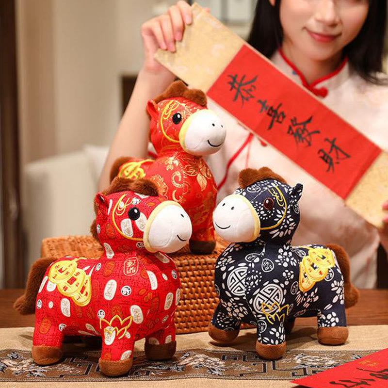 Buddha Stones Year of the Horse Copper Coins Plush Doll Home Decoration - image 18
