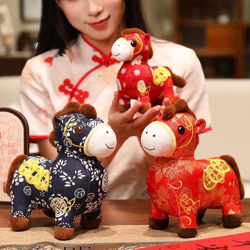Buddha Stones Year of the Horse Copper Coins Plush Doll Home Decoration - image 14