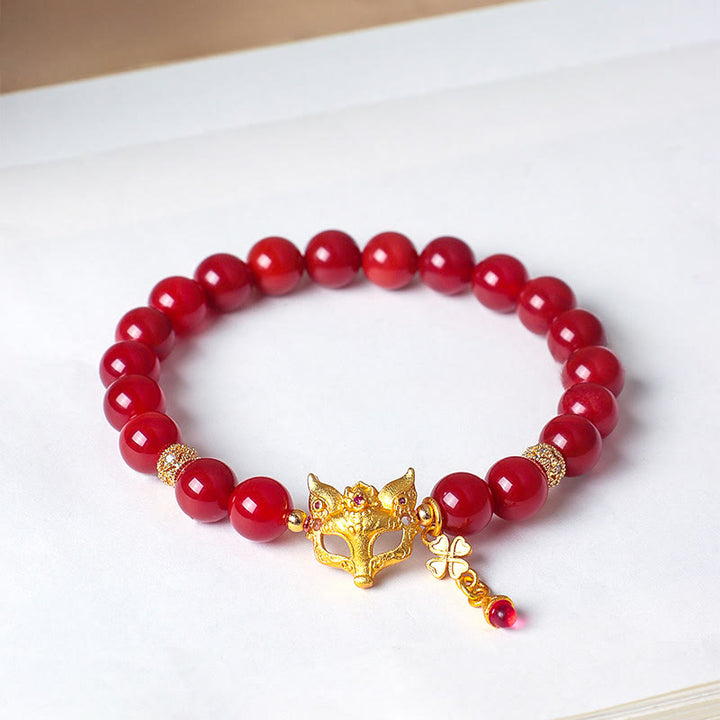 Buddha Stones Nine Tailed Fox South Red Agate Success Bracelet - image 3