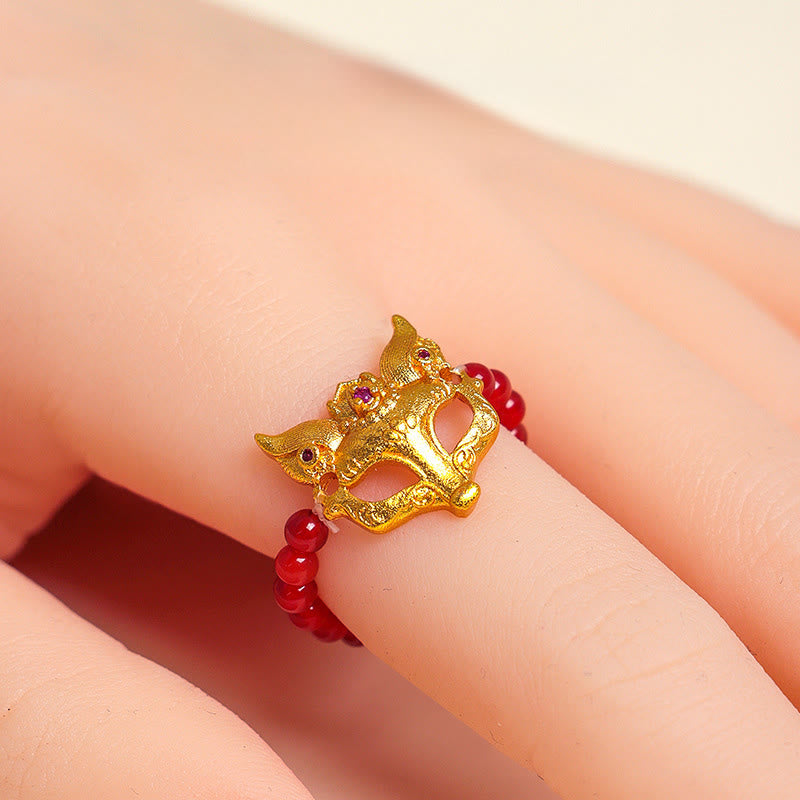 Buddha Stones Nine Tailed Fox South Red Agate Success Bracelet - image 14