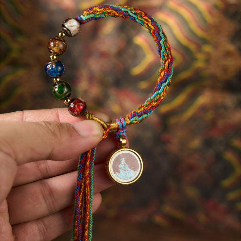 Buddha Stones Thangka Chinese Zodiac Natal Buddha Cinnabar Blessing String Bracelet - image 6