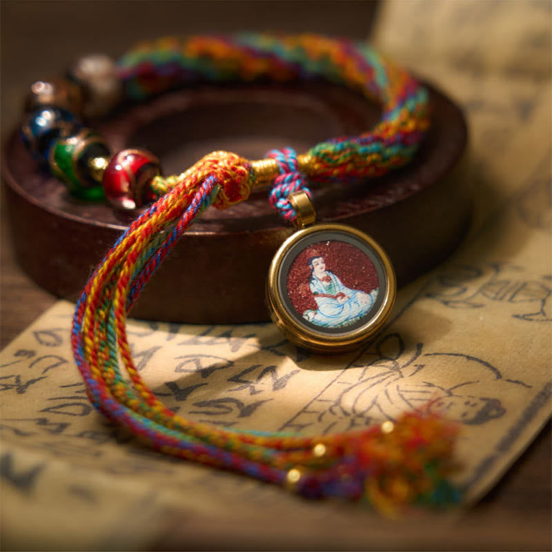 Buddha Stones Thangka Chinese Zodiac Natal Buddha Cinnabar Blessing String Bracelet - image 1