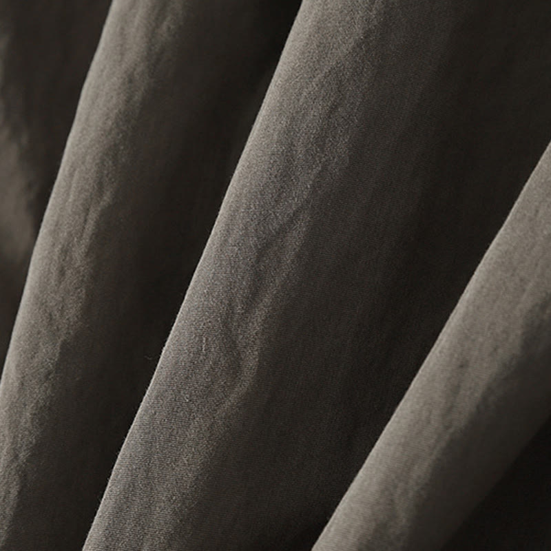 Buddha Stones Fall Stand Collar Chinese Frog-Button Simple Design Long Sleeve Women's Cotton Shirt - image 7