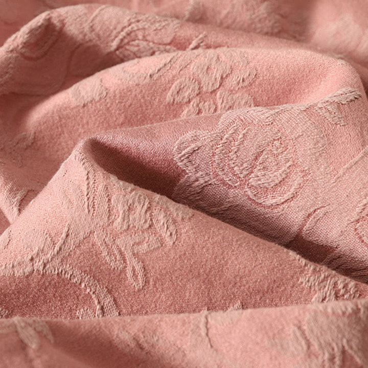 Buddha Stones Spring Plain Jacquard Design Women's Cotton Zen Long Sleeve Shirt - image 16