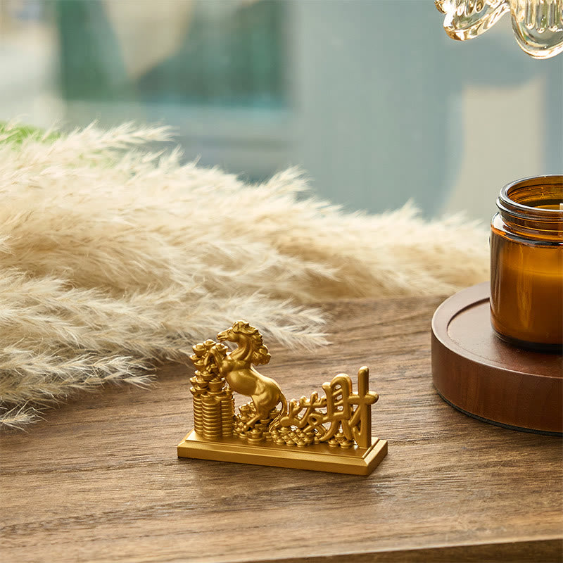 Buddha Stones "Get Rich Now" Year of the Horse Ingots Prosperity Home Decoration - image 2