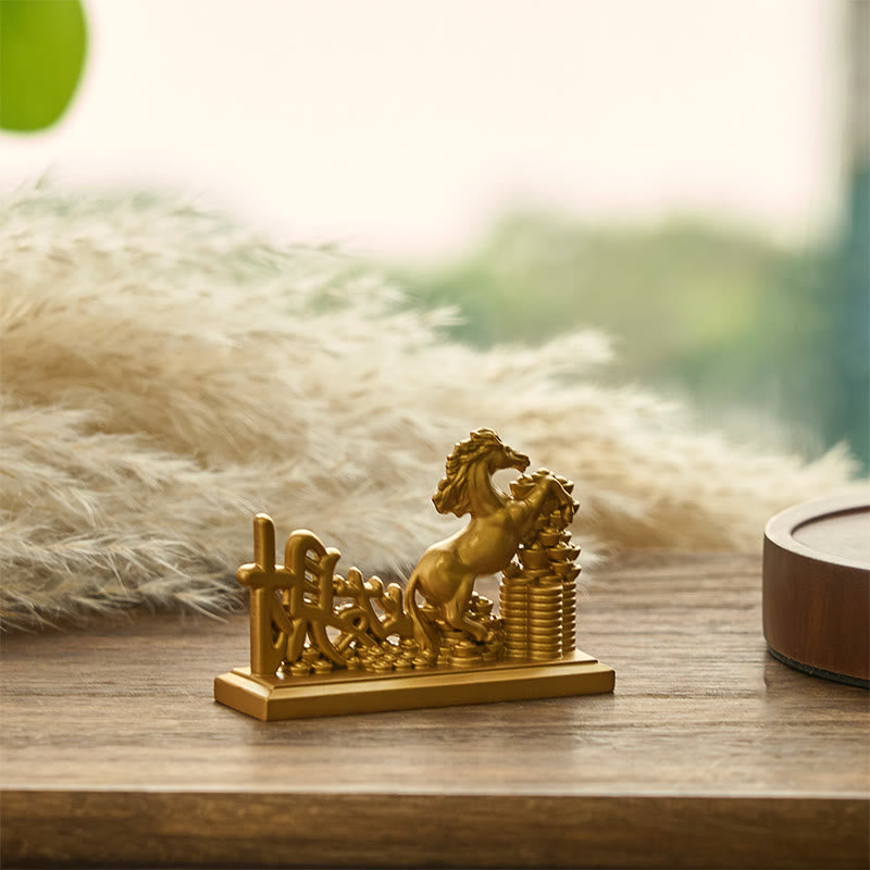 Buddha Stones "Get Rich Now" Year of the Horse Ingots Prosperity Home Decoration - image 4