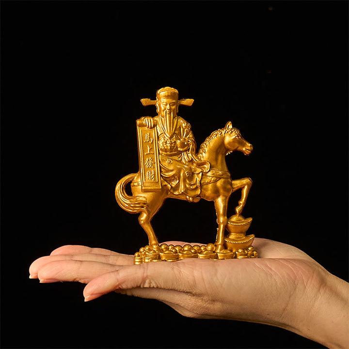 Buddha Stones  "Get Rich Now" Year of the Horse God of Wealth Ingots Prosperity Alloy Home Decoration - image 1
