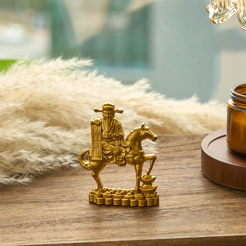 Buddha Stones  "Get Rich Now" Year of the Horse God of Wealth Ingots Prosperity Alloy Home Decoration - image 2