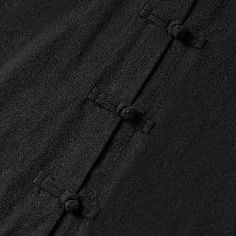 Buddha Stones Ethnic Frog-Button Long Sleeve Stand Collar Women's Cotton Shirt With Pockets - image 19